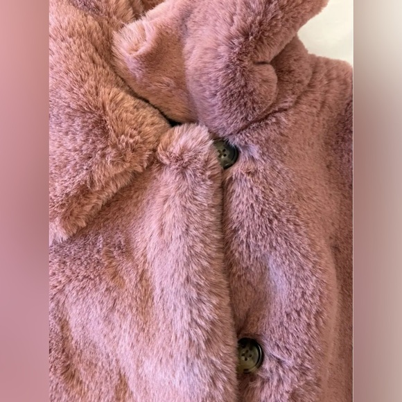 Faux fur mauve/pink coat from J. Crew, NWT, XXS. - Picture 4 of 6